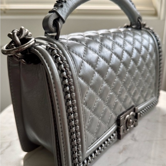 Chanel Silver Boy Bag - Picture 2 of 3
